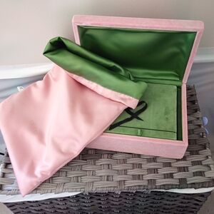 Rare Gucci Pink & Green Velvet Jewelry Box